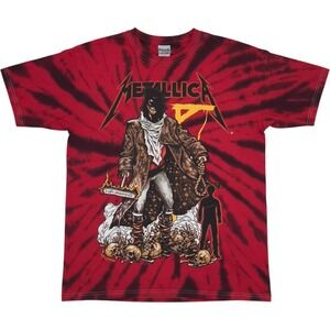 Metallica T-Shirt Men SM Red New The Unforgiven Tie Dye Pushead Art